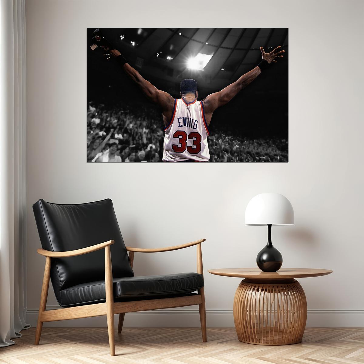 Dunk Block Star Patrick Ewing Basketball Poster Wall Art Print Home Wall Decor - xonomax