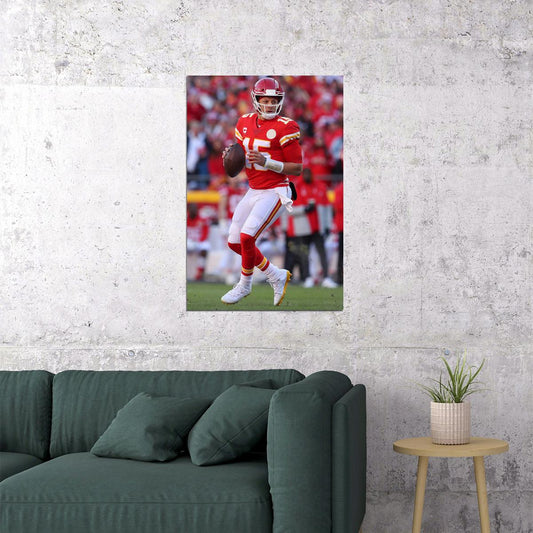 Kansas City Chiefs Patrick Mahomes 15 American Quarterback Poster Wall Art Print Home Wall Decor - xonomax