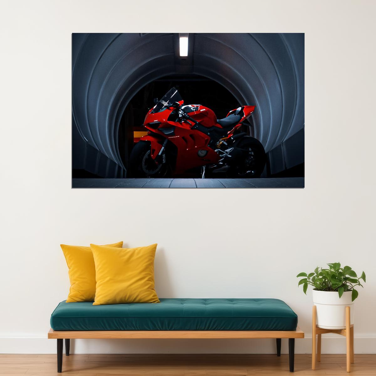 Ducati Panigale Fast Motocycle Speed Motorcycle Poster Wall Art Print Home Wall Decor - xonomax