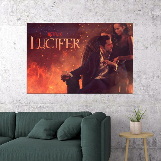 Lucifer Tom Ellis Fallen Angel Usa Tv Series Poster Wall Art Print Home Wall Decor - xonomax