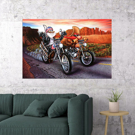 Bugs Bunny Looney Tunes Daffy Cartoon Poster Wall Art Print Home Wall Decor - xonomax