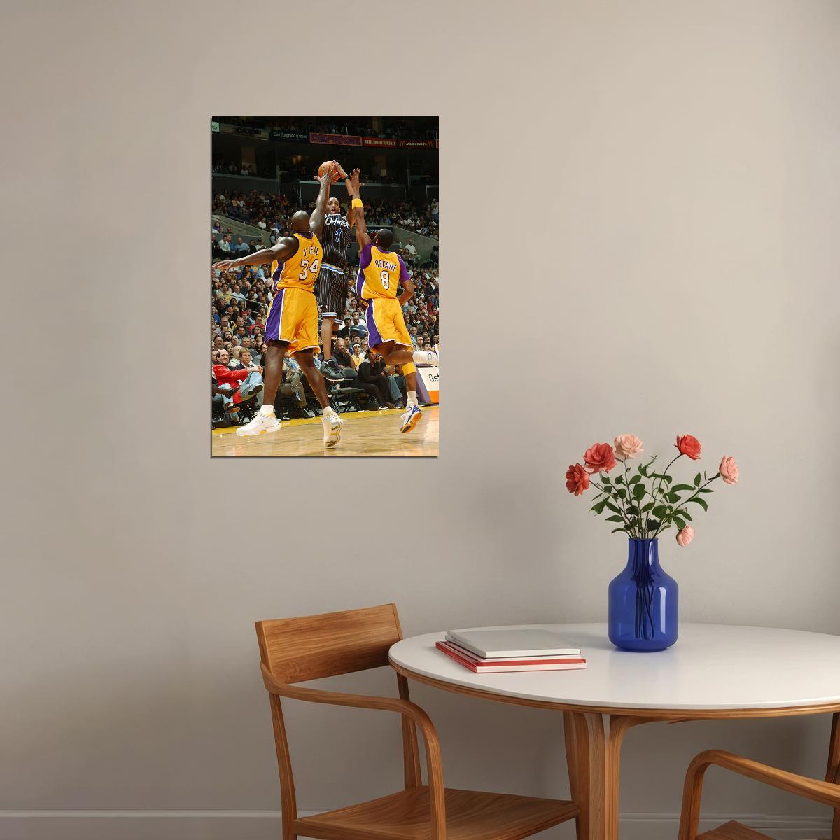 Dunk Block Star Tracy Mcgrady Usa Classic Basketball Poster Wall Art Print Home Wall Decor - xonomax