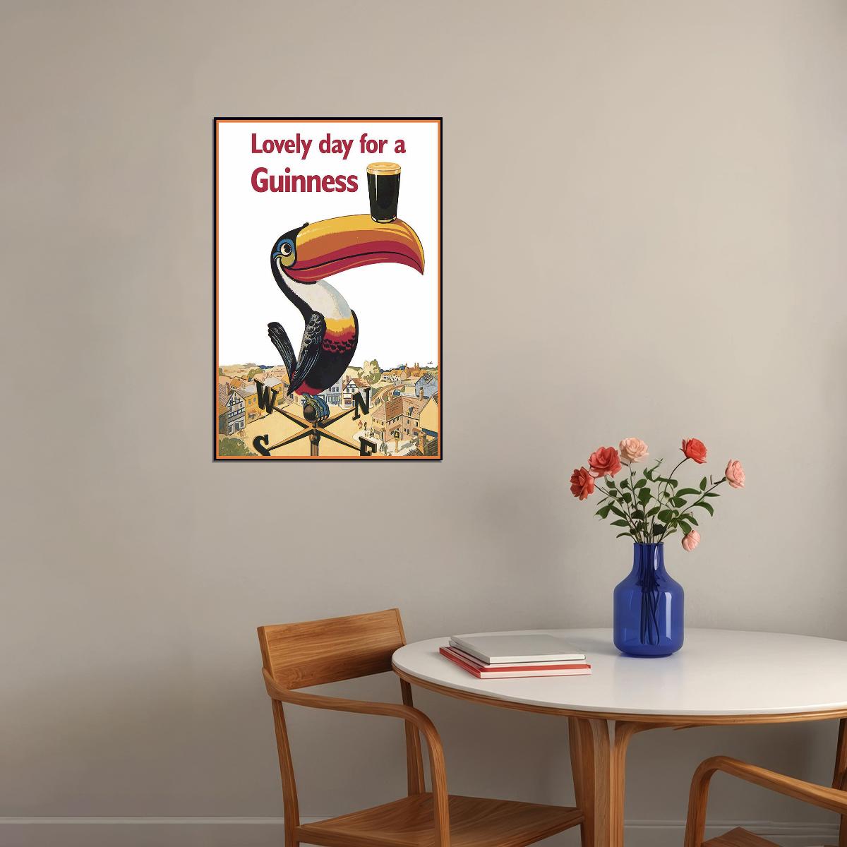 Lovely Day For A Guinness Tucan Vintage Advertising Poster Wall Art Print Home Wall Decor