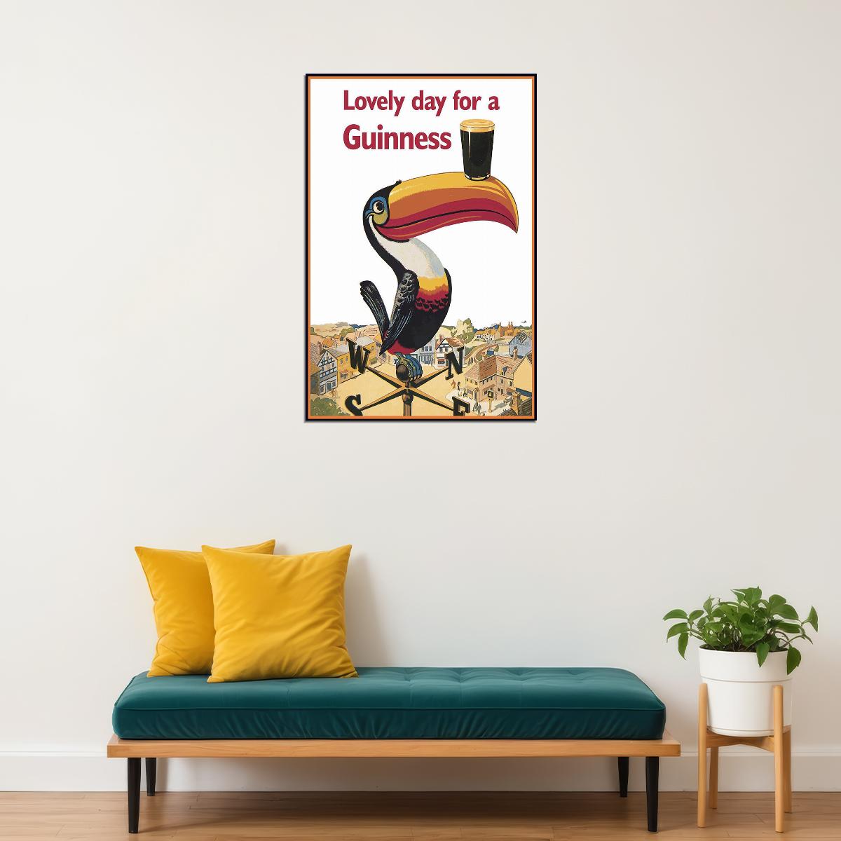 Lovely Day For A Guinness Tucan Vintage Advertising Poster Wall Art Print Home Wall Decor