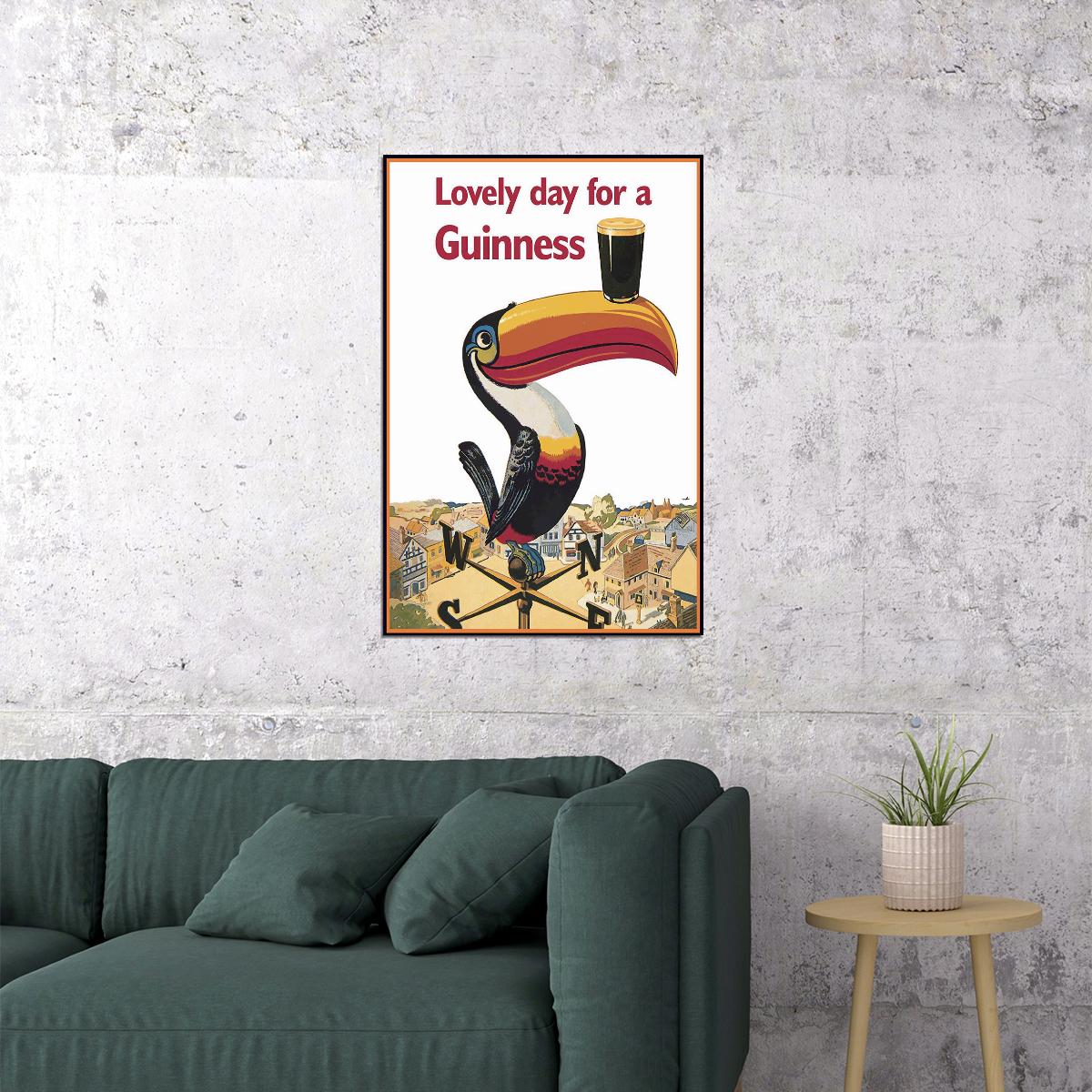 Lovely Day For A Guinness Tucan Vintage Advertising Poster Wall Art Print Home Wall Decor
