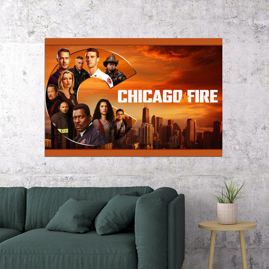 Chicago Fire Season 8 Save People Tv Show Poster Wall Art Print Home Wall Decor - xonomax