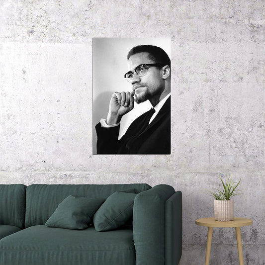Portrait Of Malcolm X Representative Poster Wall Art Print Home Wall Decor - xonomax