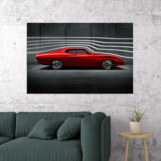 1970 Ford Torino King Cobra Sporty Car Poster Wall Art Print Home Wall Decor - xonomax