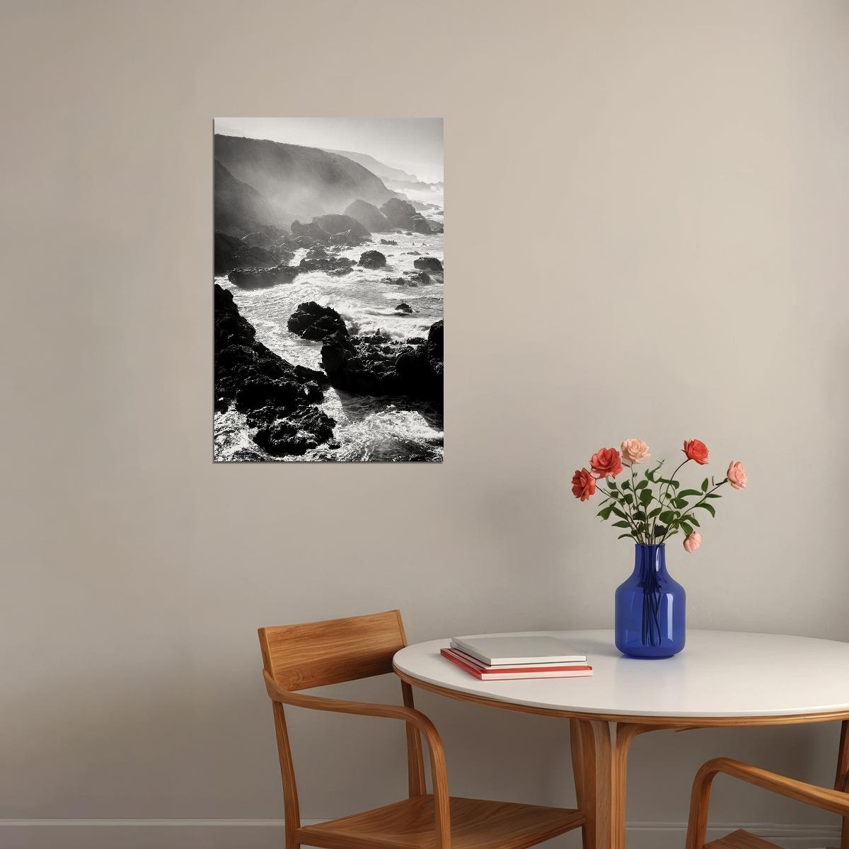 Ansel Adams Photographing The Big Sur Coast Poster Wall Art Print Home Wall Decor