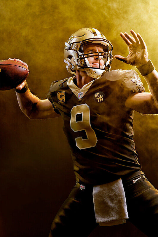Drew Brees In The Pocket New Orleans Saints Sport Poster Wall Art Print Home Wall Decor - xonomax