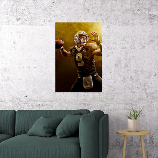 Drew Brees In The Pocket New Orleans Saints Sport Poster Wall Art Print Home Wall Decor - xonomax