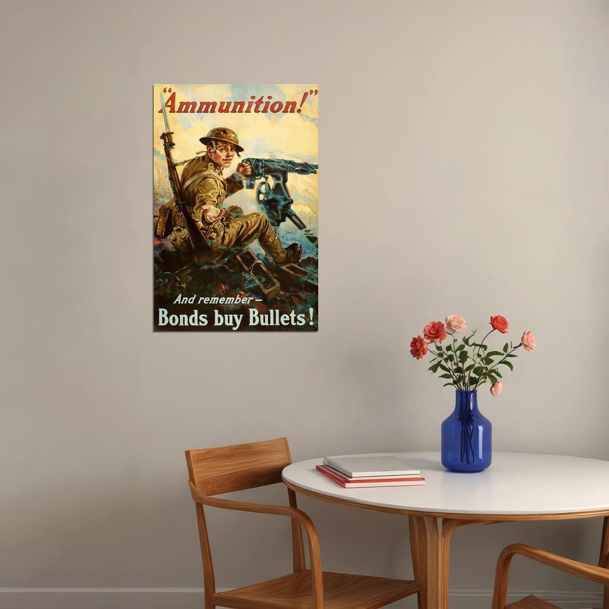 1918 Ammunition! Ww1 Vintage Style War Loan Poster Wall Art Print Home Wall Decor