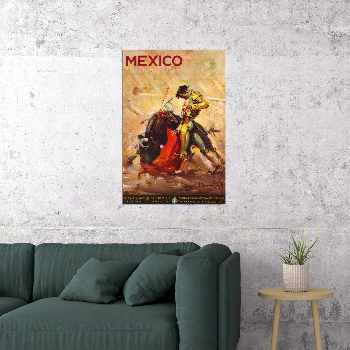 1944 Mexican Bullfighter Classic Vintage Style Travel Poster Wall Art Print Home Wall Decor