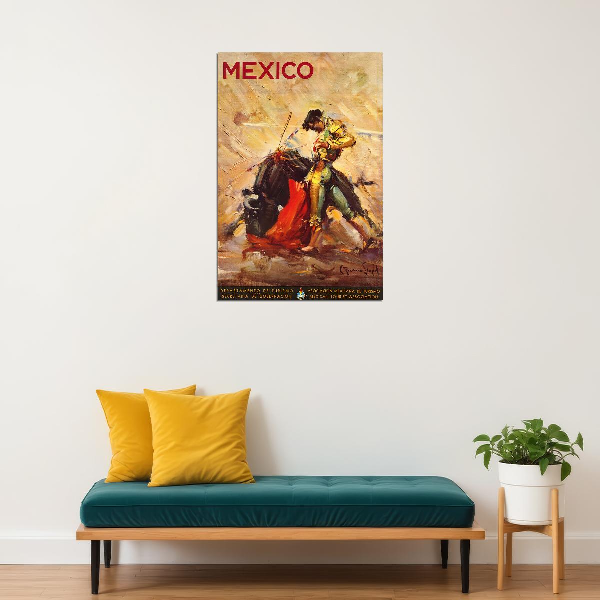 1944 Mexican Bullfighter Classic Vintage Style Travel Poster Wall Art Print Home Wall Decor