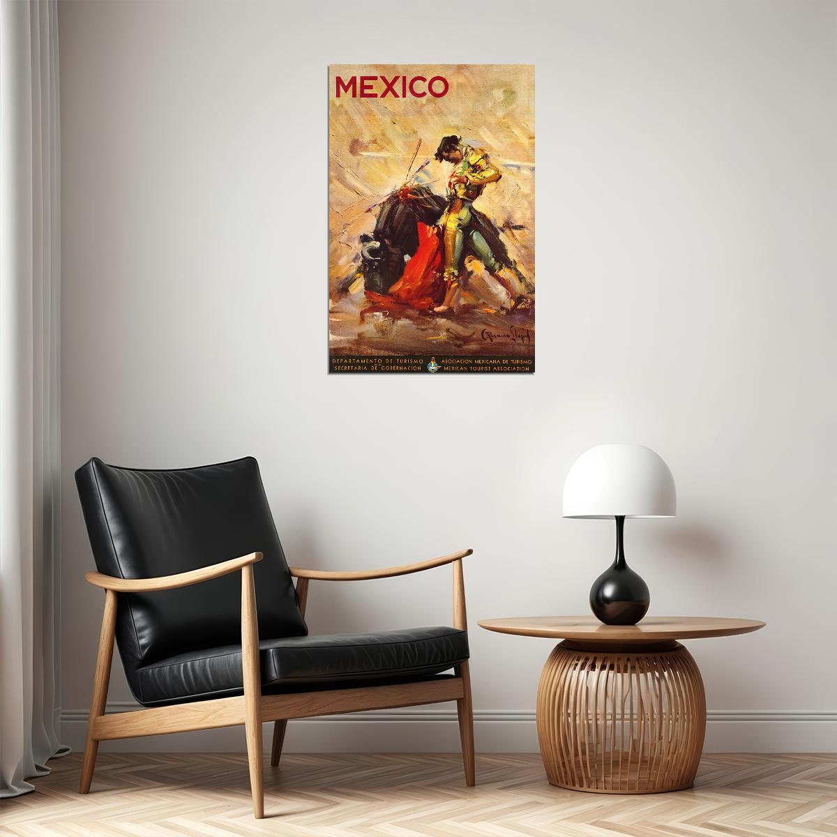 1944 Mexican Bullfighter Classic Vintage Style Travel Poster Wall Art Print Home Wall Decor
