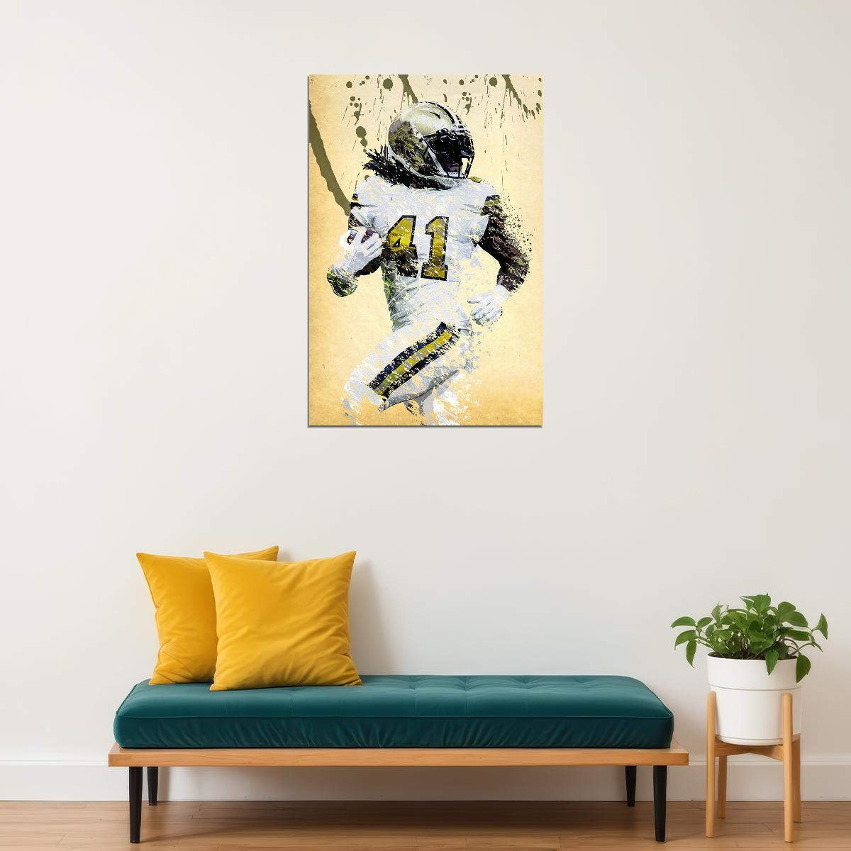 New Orleans Saints Alvin Kamara Football Player Poster Wall Art Print Home Wall Decor - xonomax