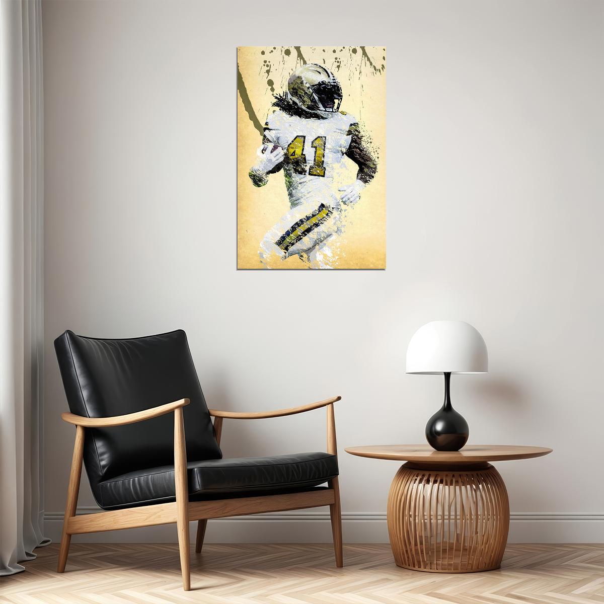 New Orleans Saints Alvin Kamara Football Player Poster Wall Art Print Home Wall Decor - xonomax