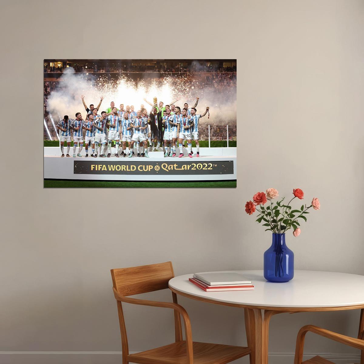 Argentina Soccer Team Celebrating Victory Football Champions Poster Wall Art Print Home Wall Decor - xonomax