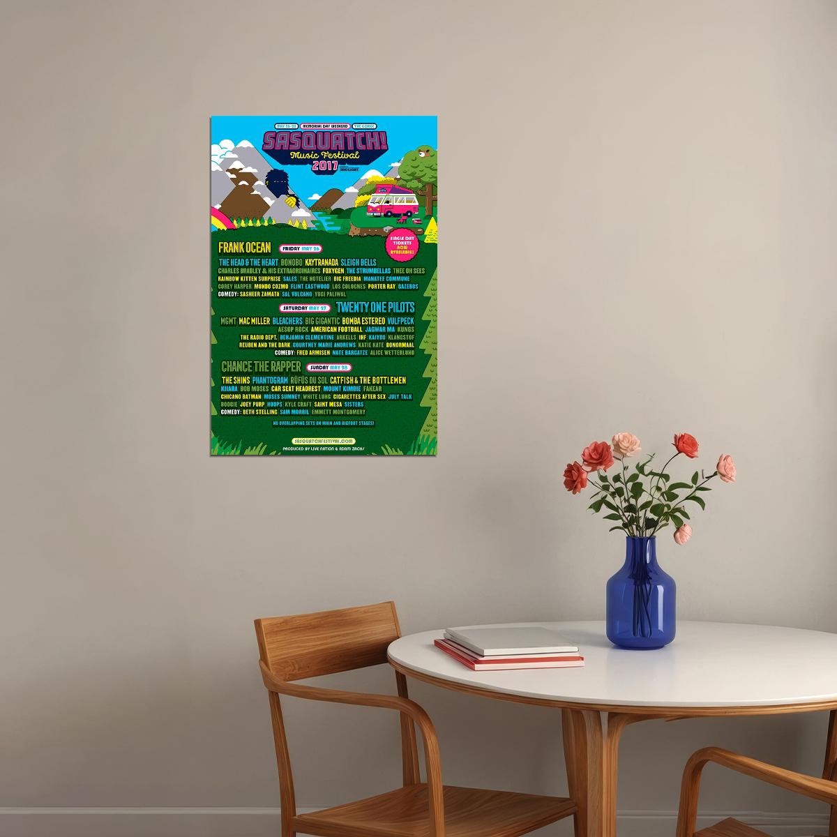 Sasquatch Festival Music Festival Events Poster Wall Art Print Home Wall Decor - xonomax