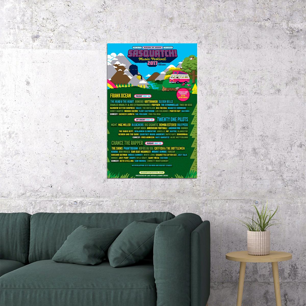 Sasquatch Festival Music Festival Events Poster Wall Art Print Home Wall Decor - xonomax