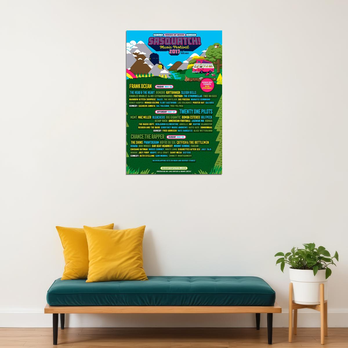 Sasquatch Festival Music Festival Events Poster Wall Art Print Home Wall Decor - xonomax