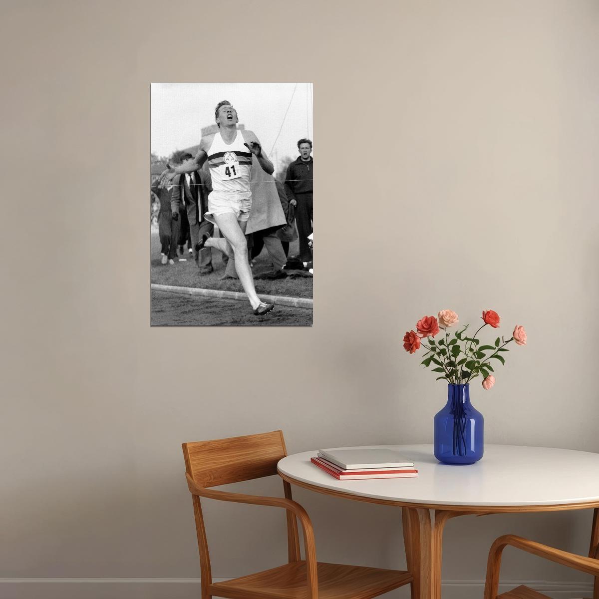 Sir Roger Bannister Races Sports Star Poster Wall Art Print Home Wall Decor - xonomax
