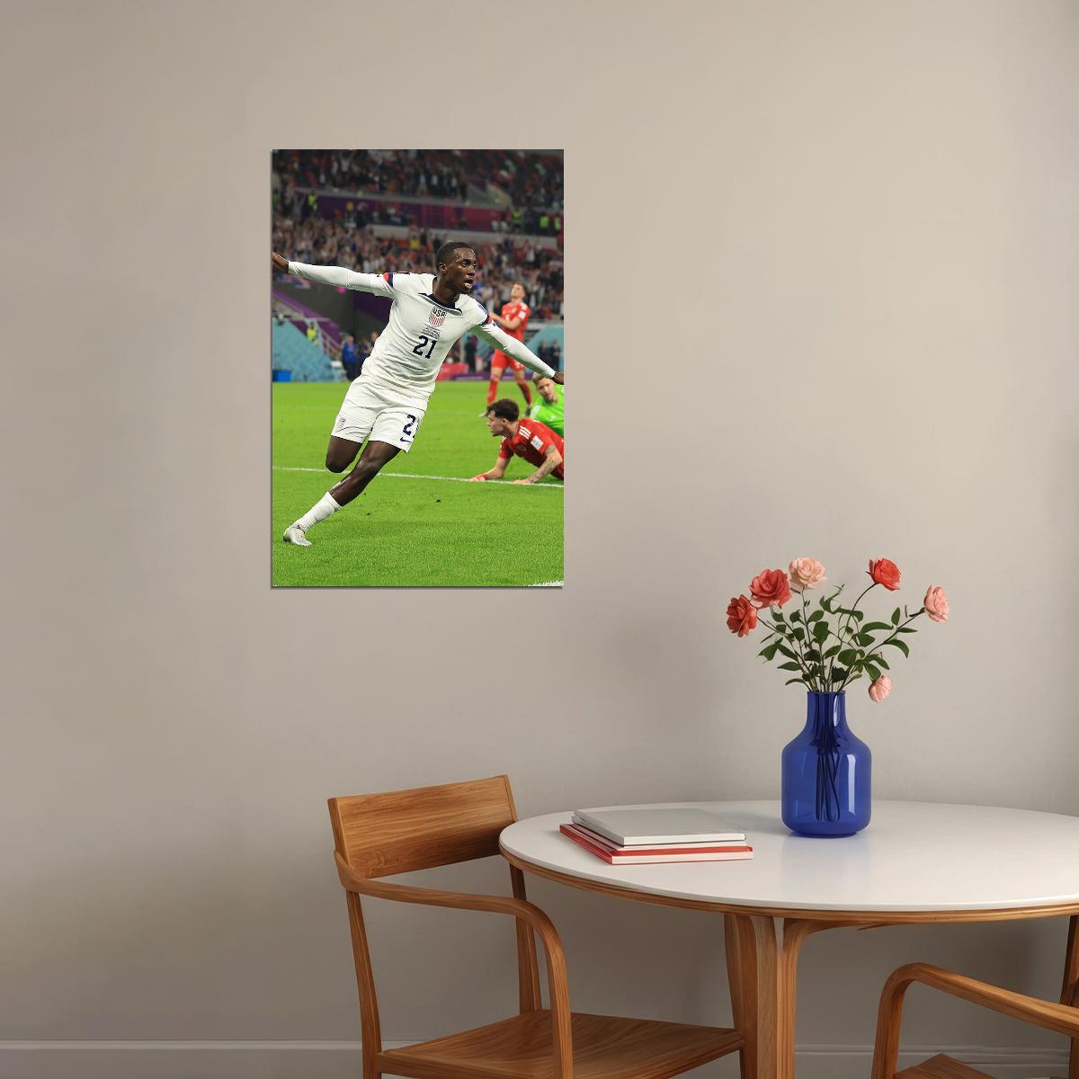Timothy Weah United States National Soccer Team World Cup Poster Wall Art Print Home Wall Decor - xonomax