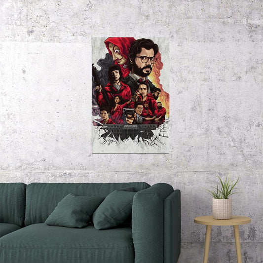 Money Heist Action Crime Drama Poster Wall Art Print Home Wall Decor - xonomax