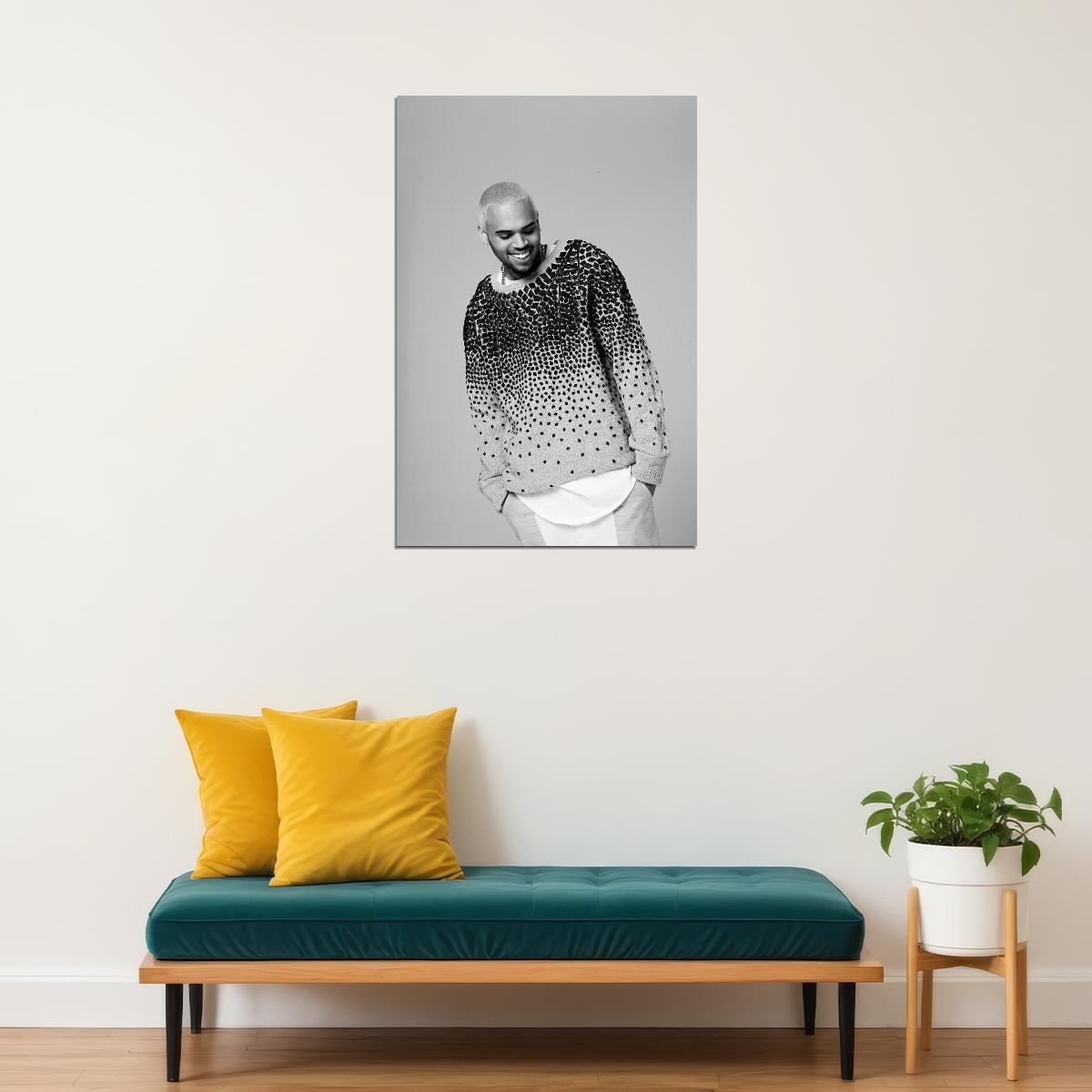 Chris Brown Photoshoot Rap Artist Singer Poster Wall Art Print Home Wall Decor - xonomax