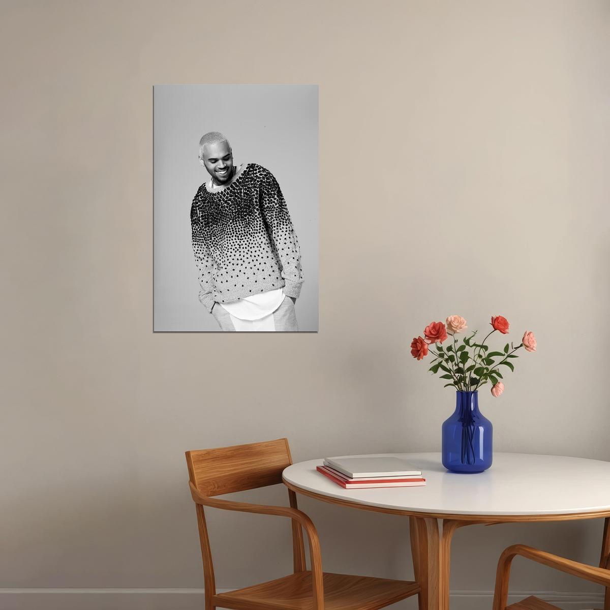 Chris Brown Photoshoot Rap Artist Singer Poster Wall Art Print Home Wall Decor - xonomax