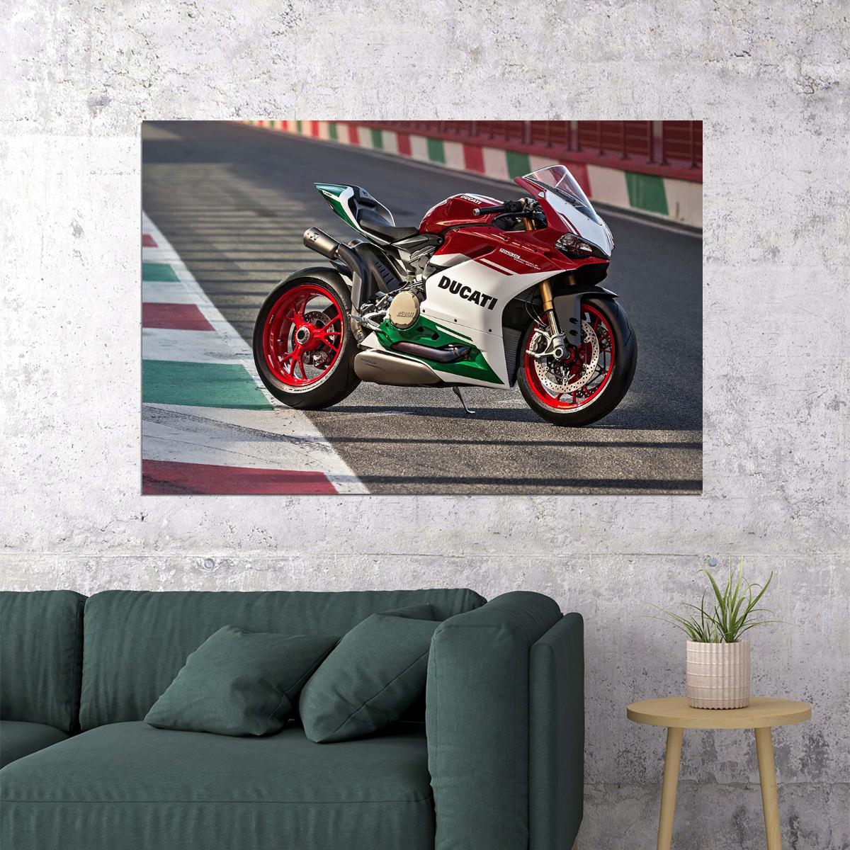 Ducati 1299 Race Track Racing Motorcycle Poster Wall Art Print Home Wall Decor - xonomax