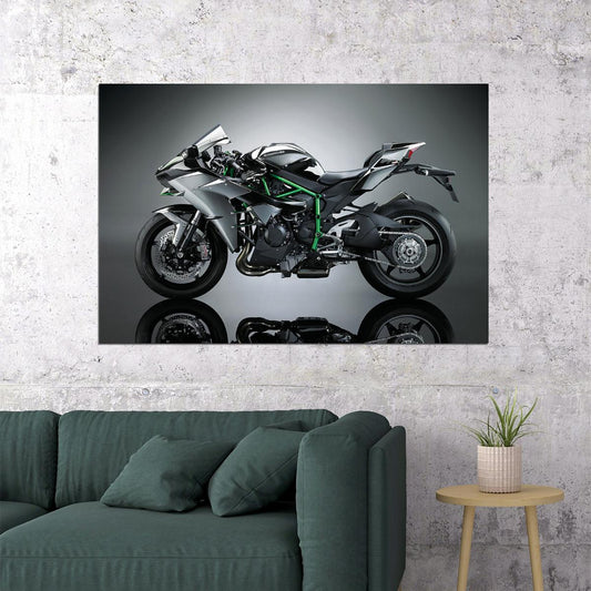 Kawasaki Ninja H2 Luxury Motorcycle Speed Poster Wall Art Print Home Wall Decor - xonomax