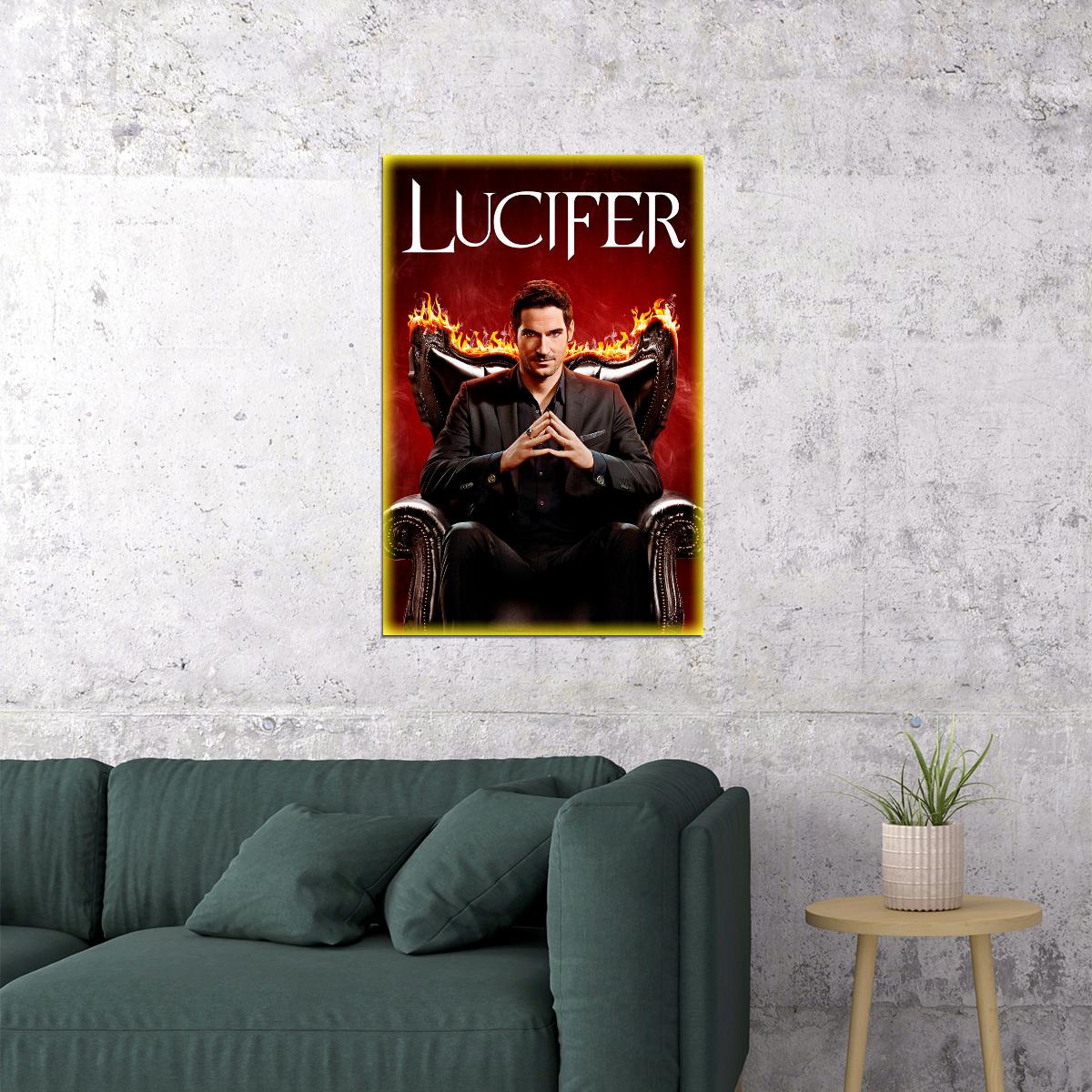 Lucifer Tom Ellis Fallen Angel Tv Show Poster Wall Art Print Home Wall Decor