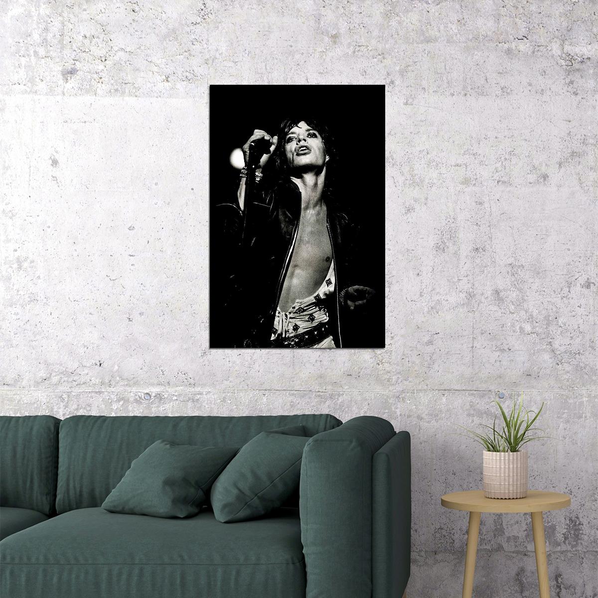 Mick Jagger On Stage Musician Creator Poster Wall Art Print Home Wall Decor