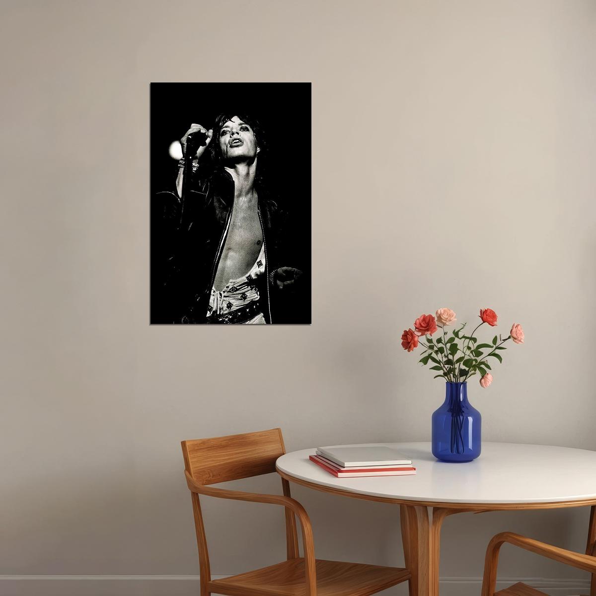 Mick Jagger On Stage Musician Creator Poster Wall Art Print Home Wall Decor
