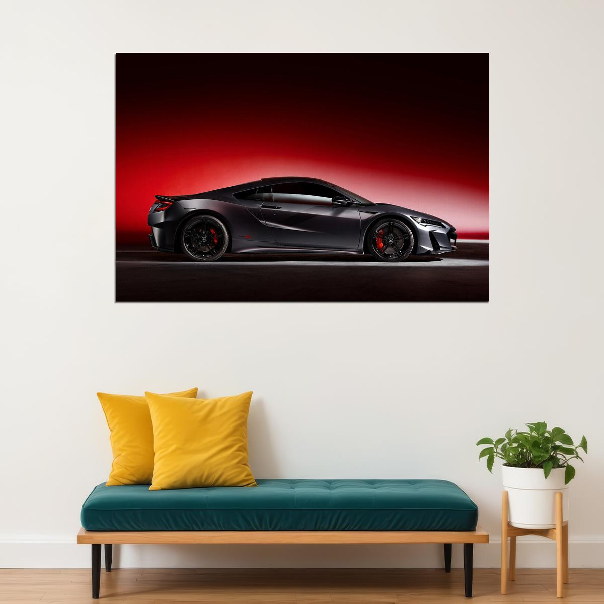 Honda Nsx Type S High Performance Sporty Car Poster Wall Art Print Home Wall Decor
