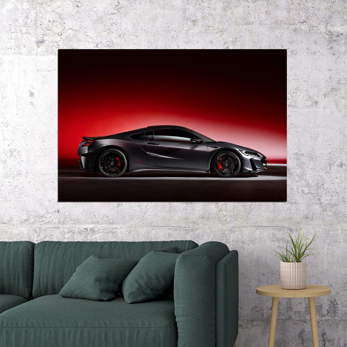 Honda Nsx Type S High Performance Sporty Car Poster Wall Art Print Home Wall Decor