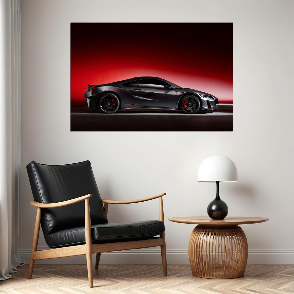 Honda Nsx Type S High Performance Sporty Car Poster Wall Art Print Home Wall Decor
