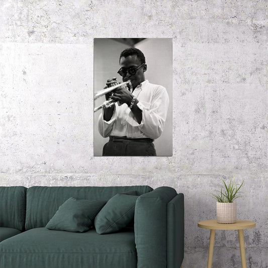 Miles Davis Trumpet Playing Composer Poster Wall Art Print Home Wall Decor - xonomax