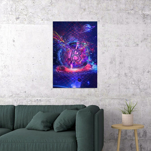 BitCoin Digital Artwork Independent Money Poster Wall Art Print Home Wall Decor - xonomax