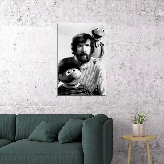 Jim Henson With Kermit The Frog And Ernie Poster Wall Art Print Home Wall Decor - xonomax