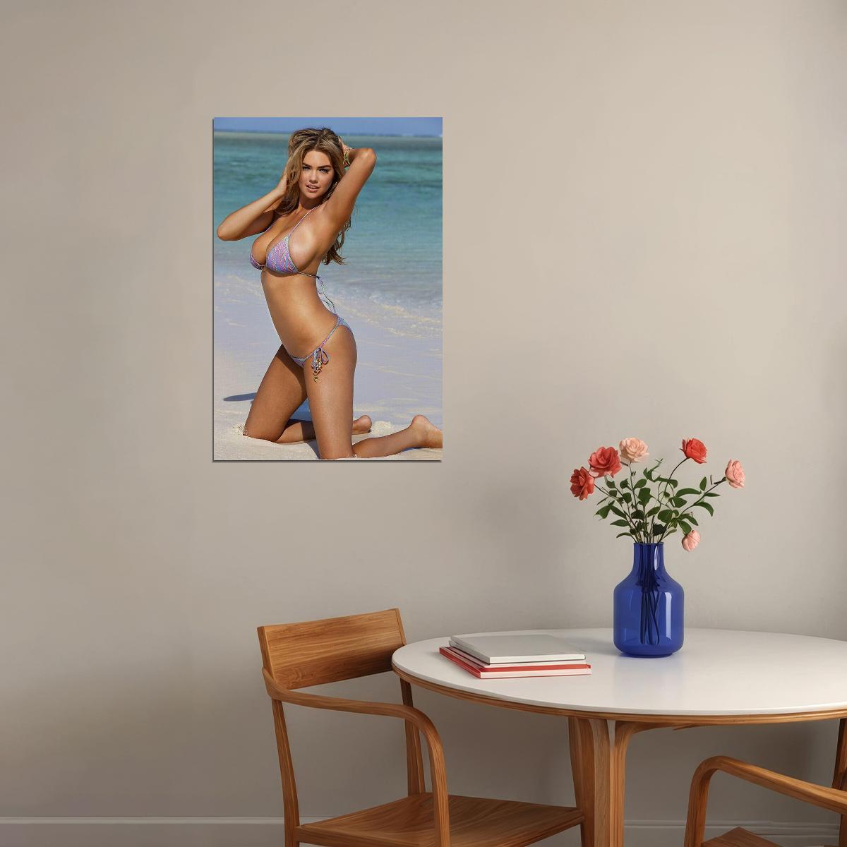 Kate Upton Hot Model Sandy Beach Photo Room Poster Wall Art Print Home Wall Decor