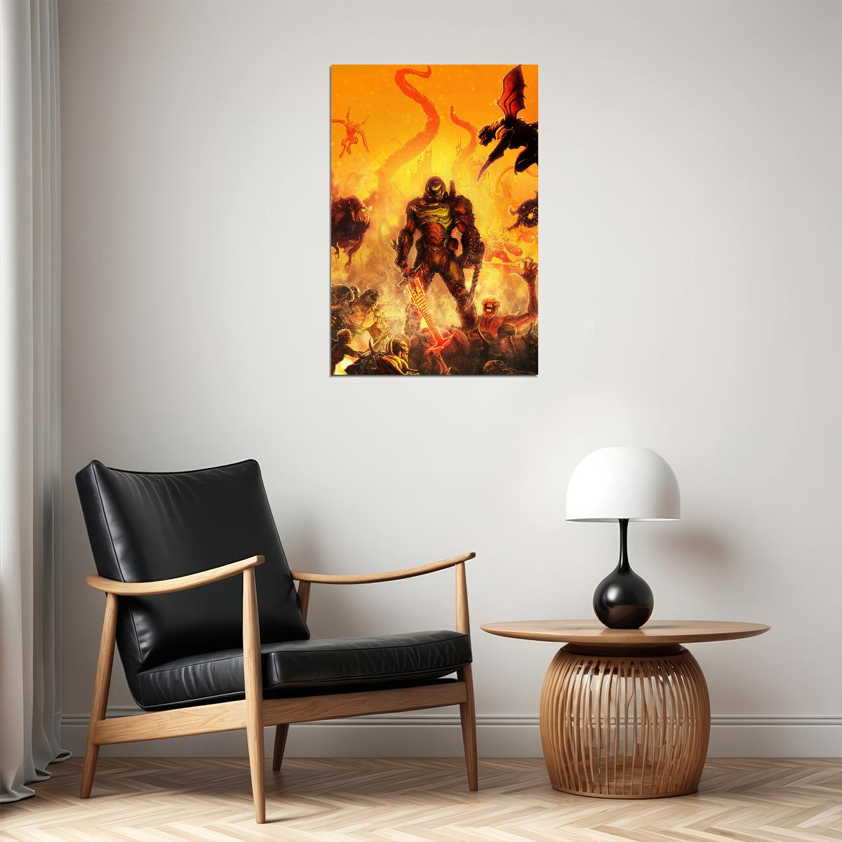 Doom Eternal Doomguy And Hell Knight Poster Wall Art Print Home Wall Decor - xonomax
