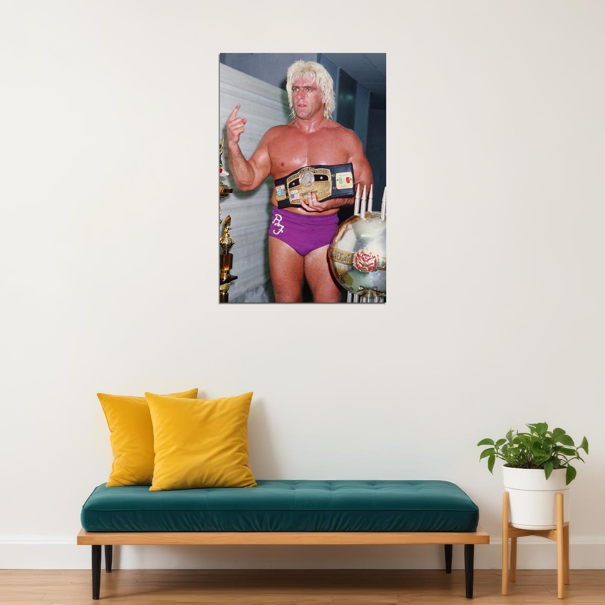 Ric Flair Professional Wresting Vintage Poster Wall Art Print Home Wall Decor