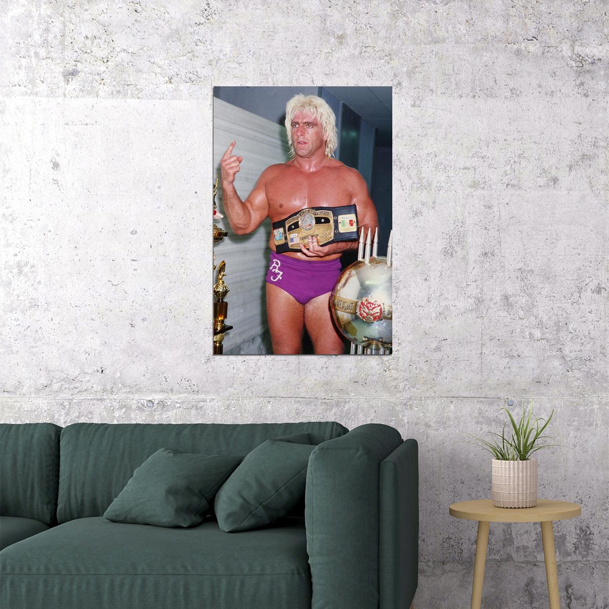 Ric Flair Professional Wresting Vintage Poster Wall Art Print Home Wall Decor
