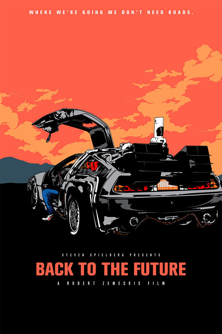 Back To The Future Delorean Movie Poster Wall Art Print Home Wall Decor