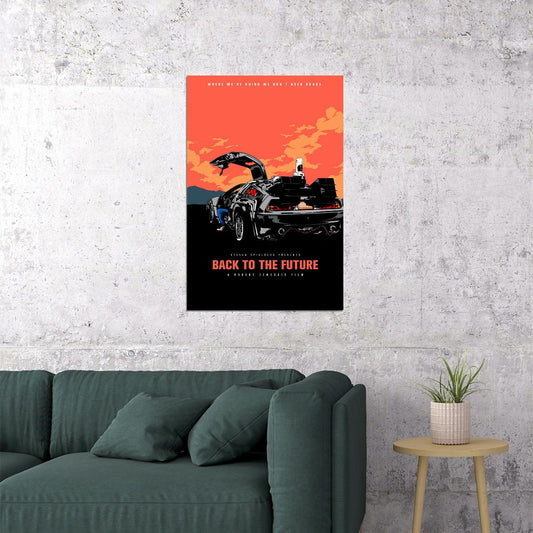 Back To The Future Delorean Movie Poster Wall Art Print Home Wall Decor - xonomax
