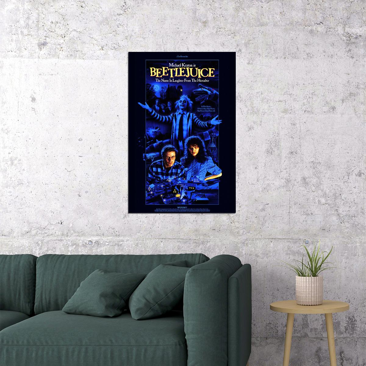 Beetlejuice 1988 Movie Tim Burton Poster Wall Art Print Home Wall Decor