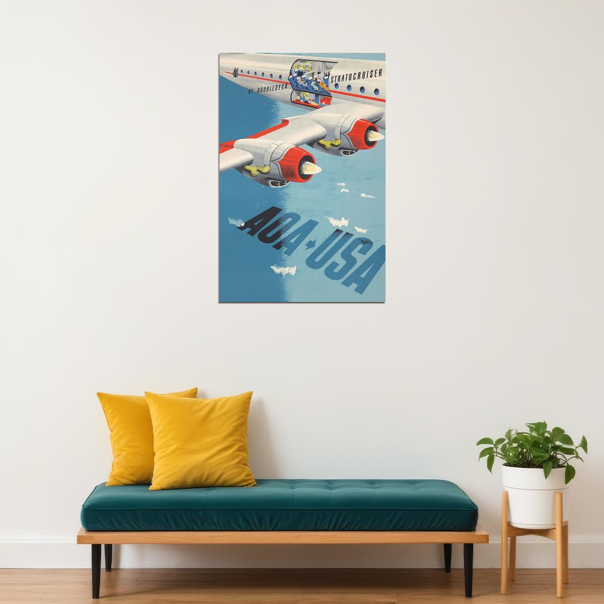 American Airlines Vintage Travel Poster Wall Art Print Home Wall Decor
