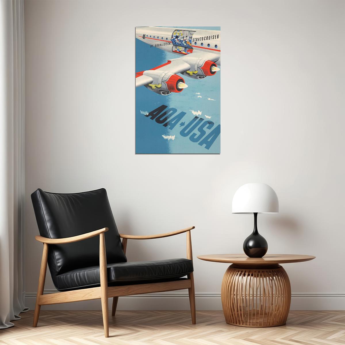 American Airlines Vintage Travel Poster Wall Art Print Home Wall Decor